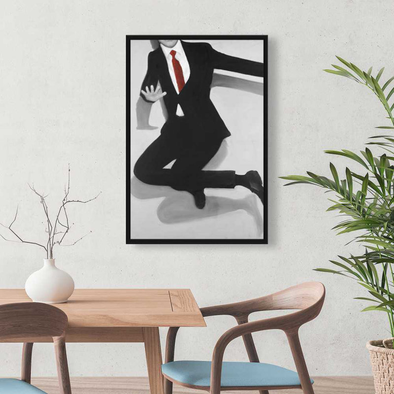 Classical jumping man - Livingroom man framed canvas decor