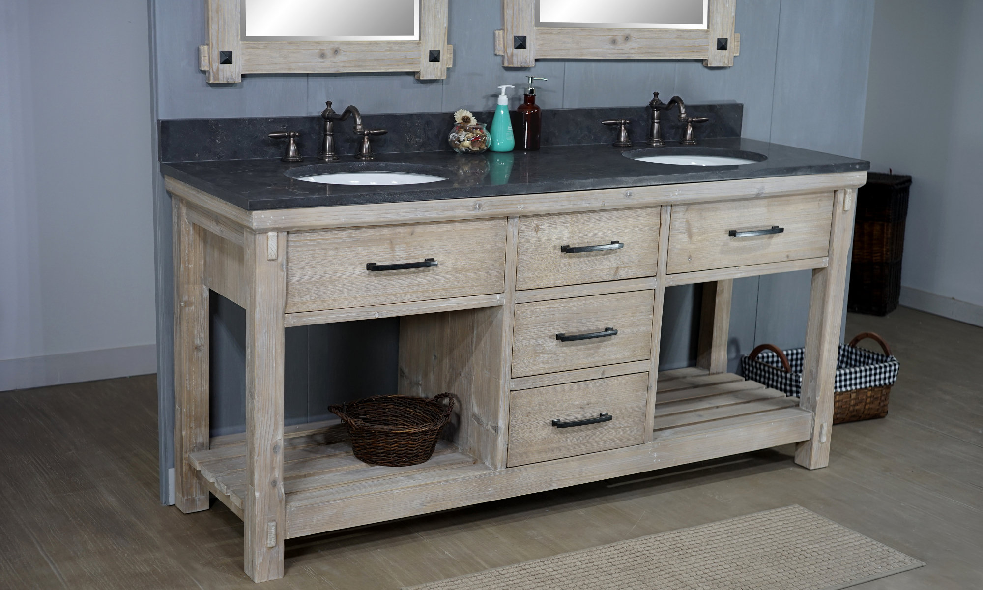 Union Rustic Bartley 72" Double Bathroom Vanity Set | Wayfair
