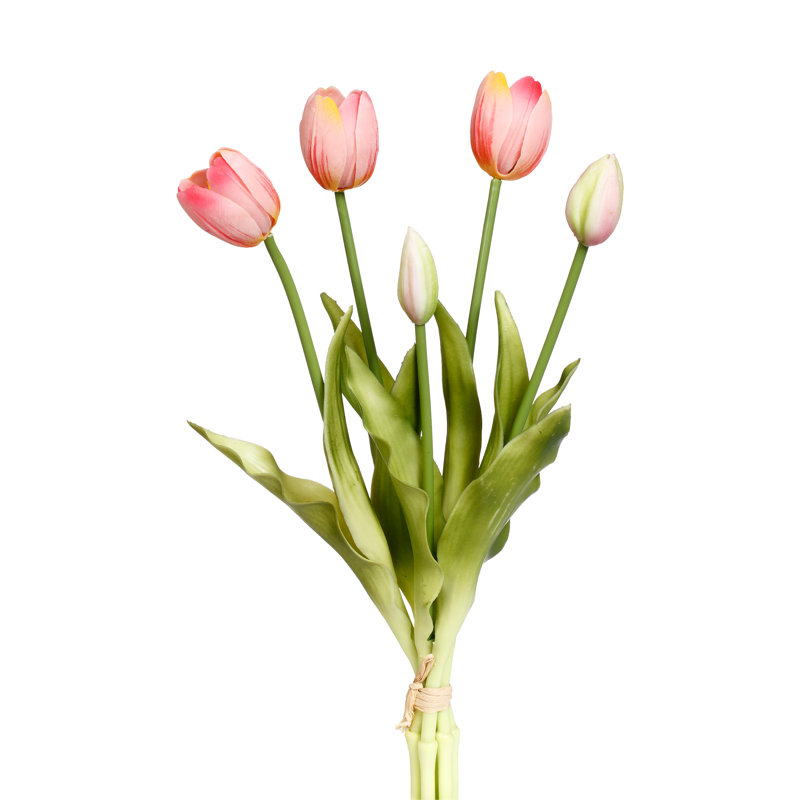 Bouquet de tulipes en fleurs - ensemble de 6 15 pouces, Rose