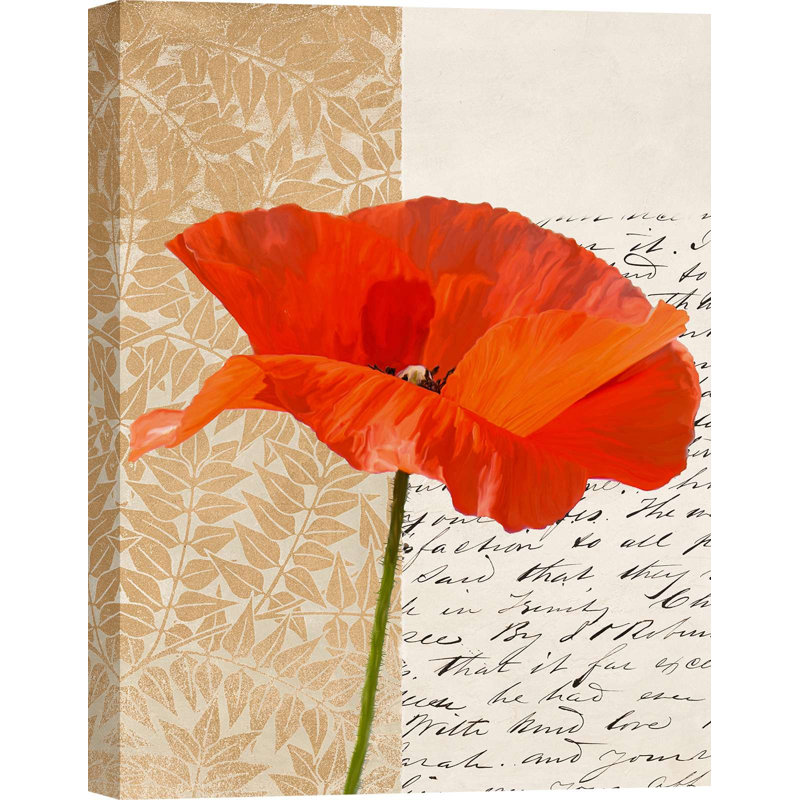 " Flowers: Poppy III" By Elena Dolci, 100cm H x 70cm W