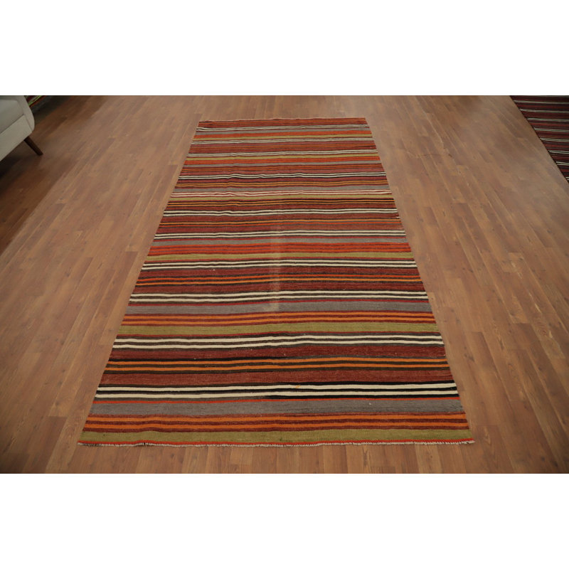 Tapis rayé en laine 5 x 5
