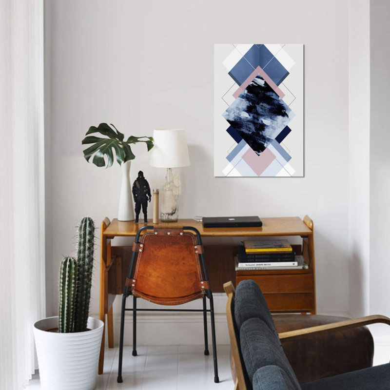 « geometric textures xi », impression sur toile, H 12 po x l 8 po x P 0,75 po, Toile tendue, Pas de tapis