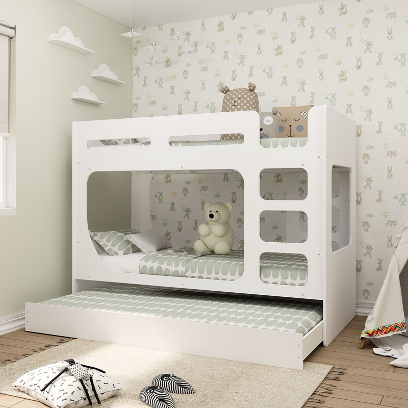 Bunk Bed Pod with Pullout Underbed in White