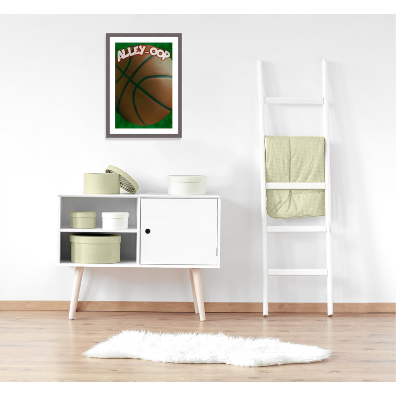 Adhésif décoratif «Sports 2» pour Juvenile Sports, H 34,5 po x l 24,5 po x P 0,6 po, Encadré plat à grain de bois gris