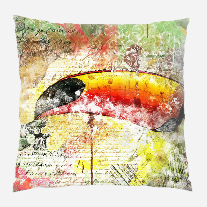 Coussin toucan Brandon, Microsuède, Intérieur