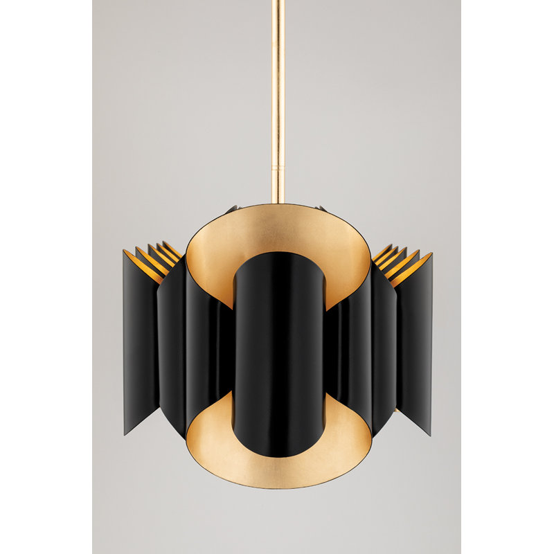 Banks 12 - Light Pendant, Gold Leaf/Black