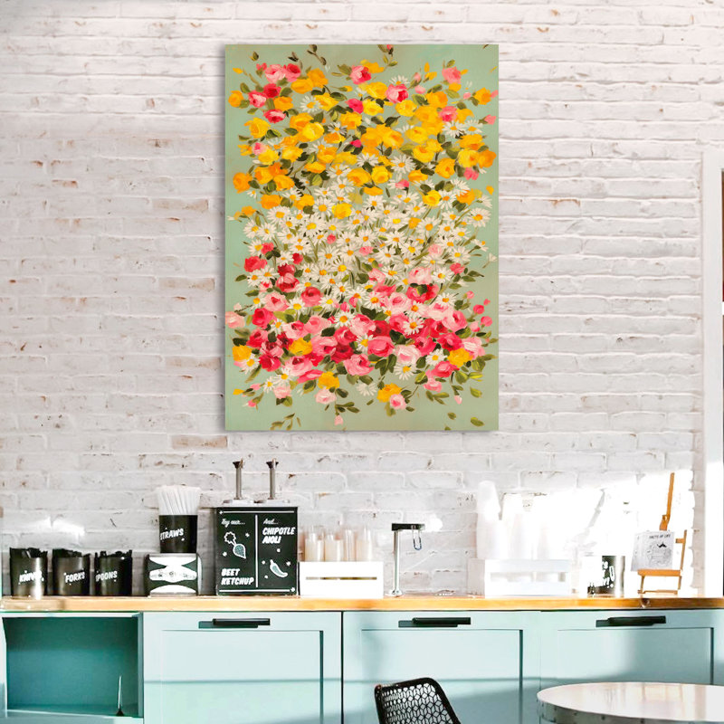 Garland Of Flowers by Anna Borgese - Wrapped Canvas Print, 80cm H x 60cm W x 4cm D