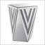 Table carrée inversée à miroir triangulaire avec incrustations en cristal de diamant, pour les salons et les couloirs-133420028