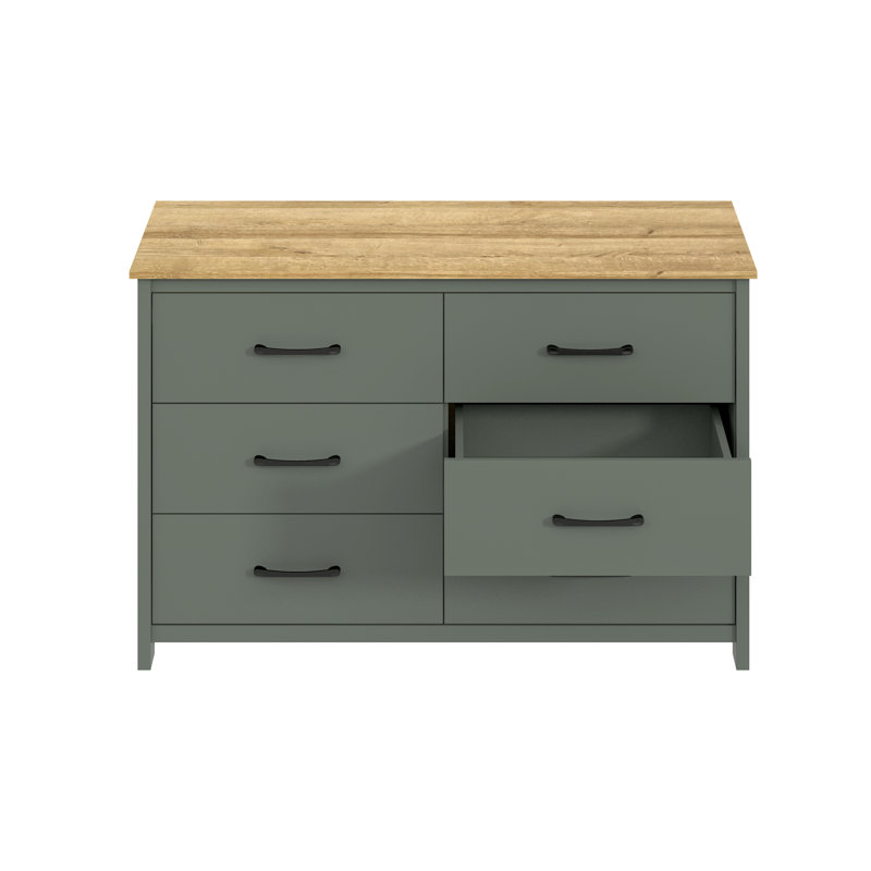 Commode 6 tiroirs Allysyn, Vert