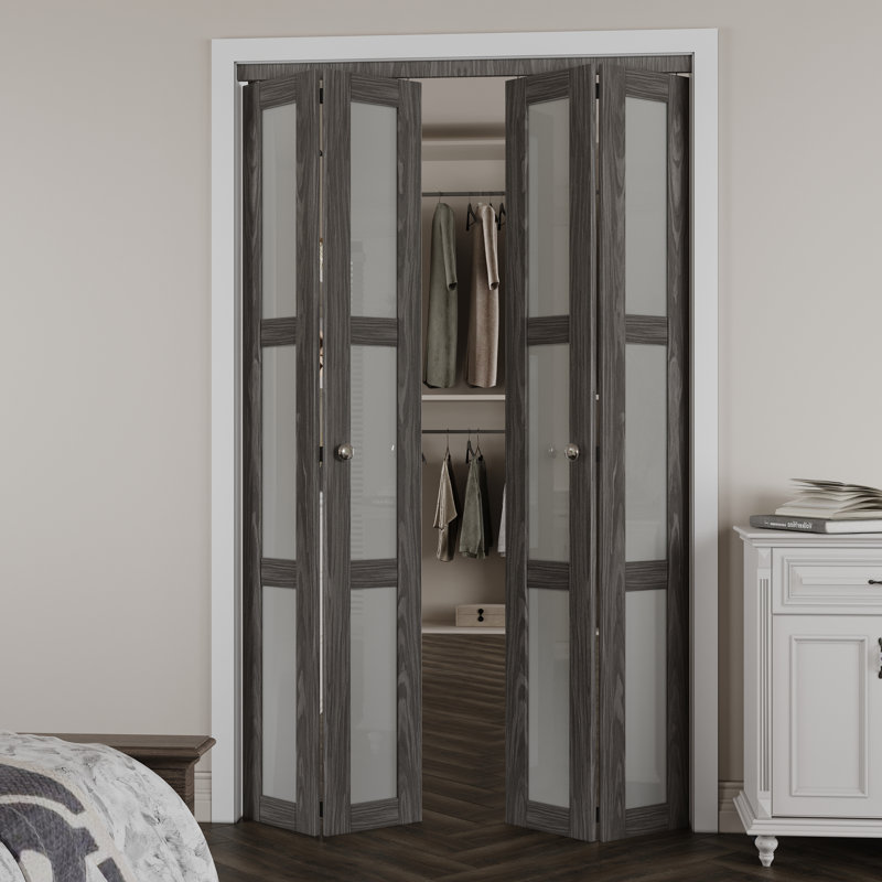 Porte pliante en bois manufacturé 3-Lite, 48 po x 80 po