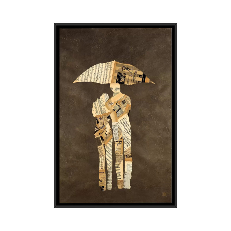 « rain walk », reproduction d’impression sur toile, H 48 po x l 32 po x P 1,5 po, Toile avec cadre flottant noir