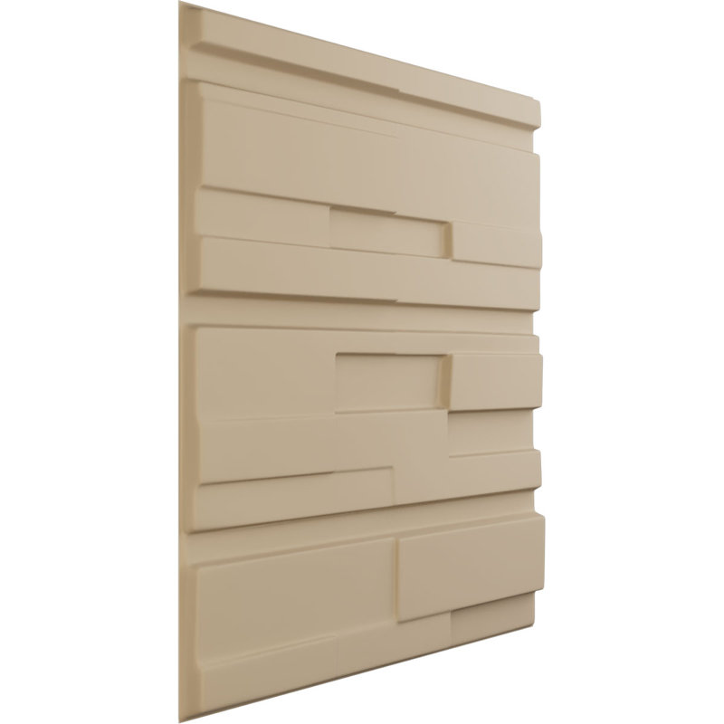 Offset Brick EnduraWall Decorative 3D Wall Panel, UltraCover Satin Smokey Beige