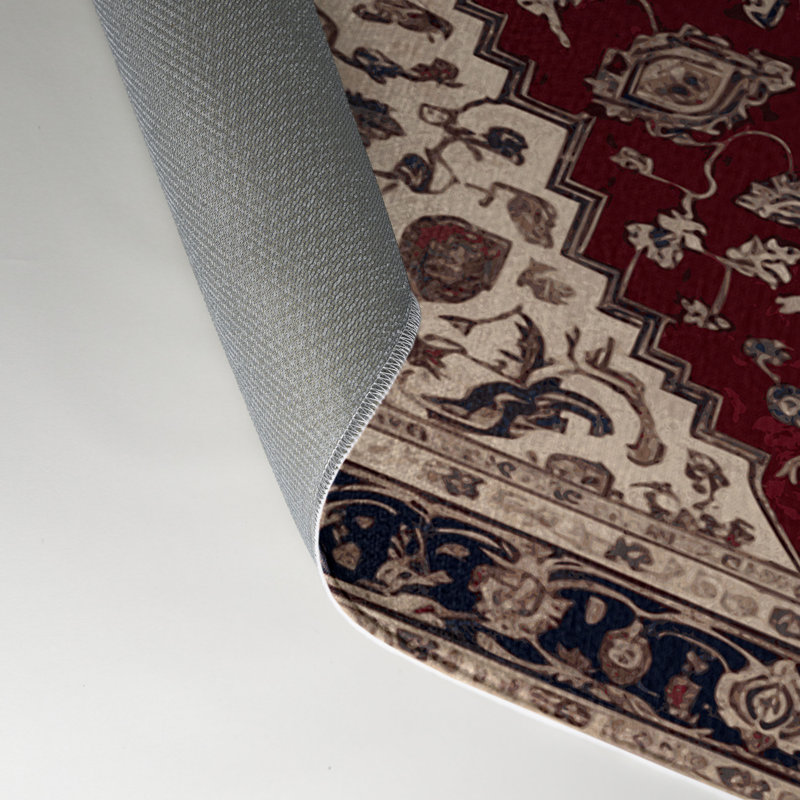 Tapis d'intérieur et d'extérieur rouge Persian, Rectangle 5 pi x 7 pi
