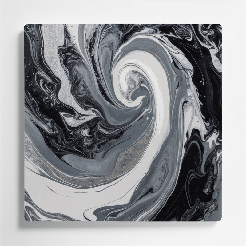 Art abstrait abstrait en métal gris 82, H 32 po x l 32 po