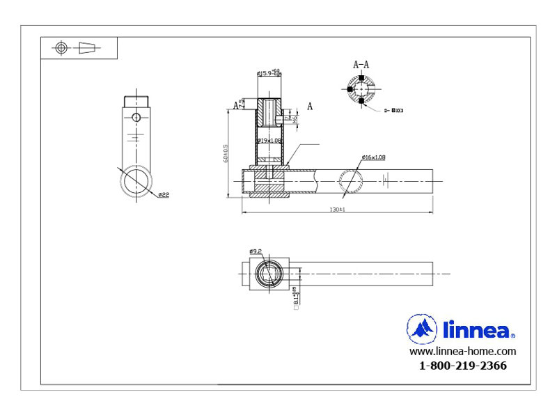 Linnea Lever Set, Satin Stainless Steel, Double Dummy, Square