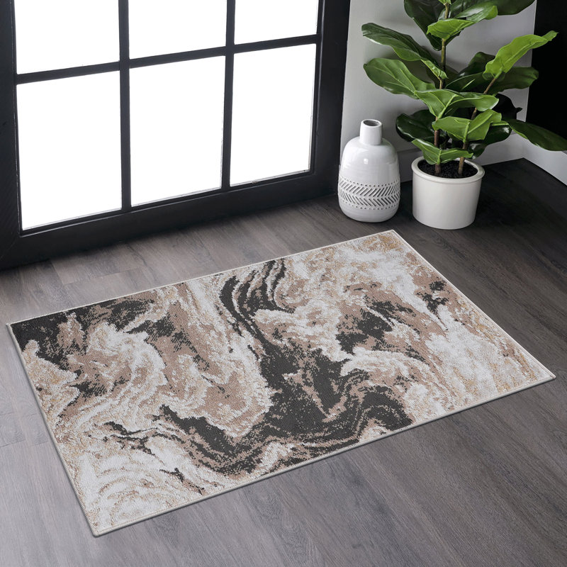 Tapis tissé à la maison 2 x 3 L., brun, ne perd pas ses poils, teinture pour le salon, la chambre à coucher, tapis de la salle à manger L.