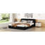 Grand lit plateforme tapissier avec tête de lit rembourrée de mousse, structure en bois massif et système de support à lattes pour plus de confort et de durabilité-1021947613