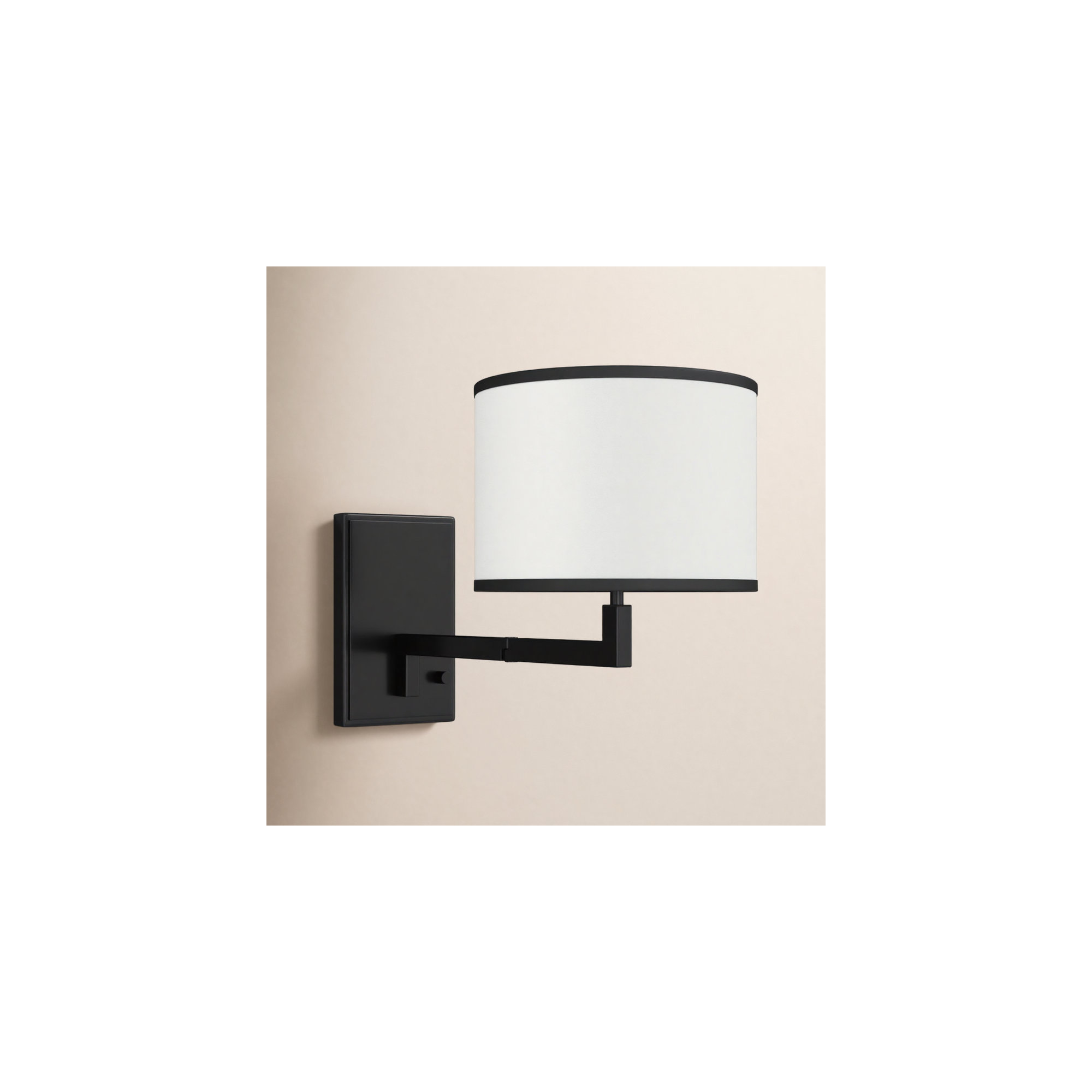 Cobblefield Single Light Dimmable Swing Arm Sconce, Matte Black
