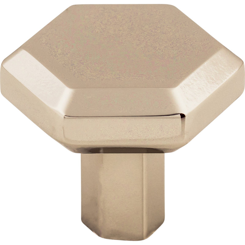 Lydia Square Knob, Polished Nickel, 1 1/4" Length