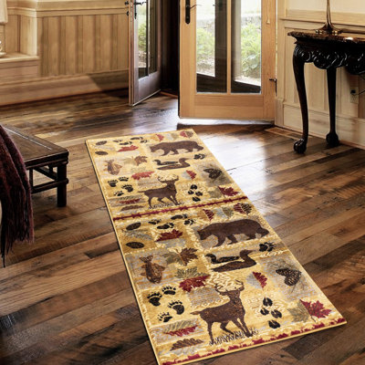 Elegant Lodge Area Rug, 2.58Ft.X7.25Ft., & Pet 2.58Ft.X7.25Ft. Polypropylene To