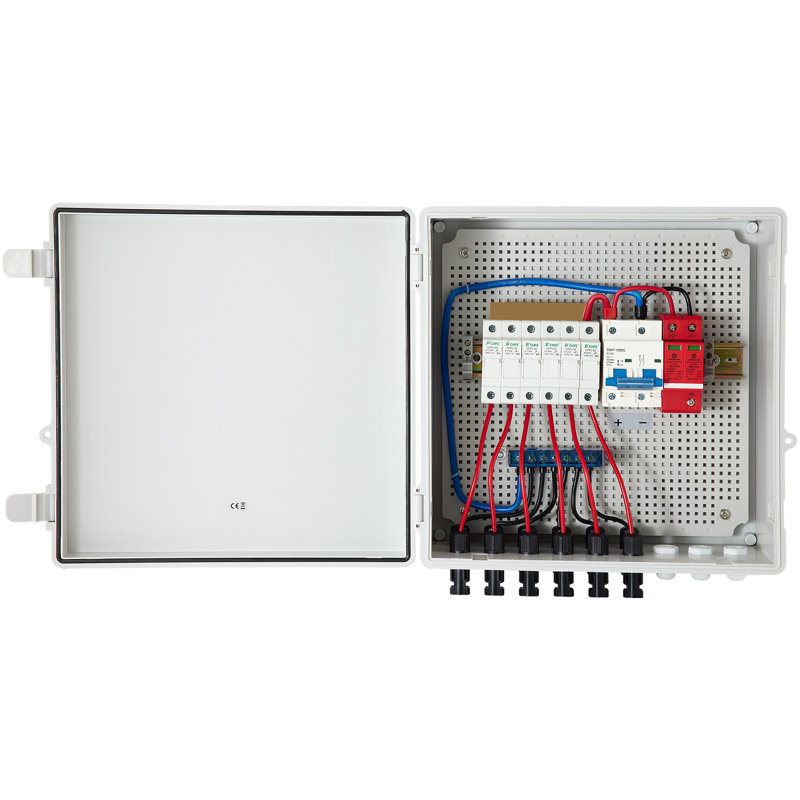 PV Combiner Box, 6 String, Solar Combiner Box with 15A Rated Current Fuse