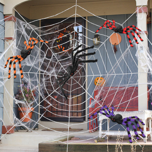 The Holiday Aisle® 9 Circles 11.8ft Huge Spider Web Halloween ...