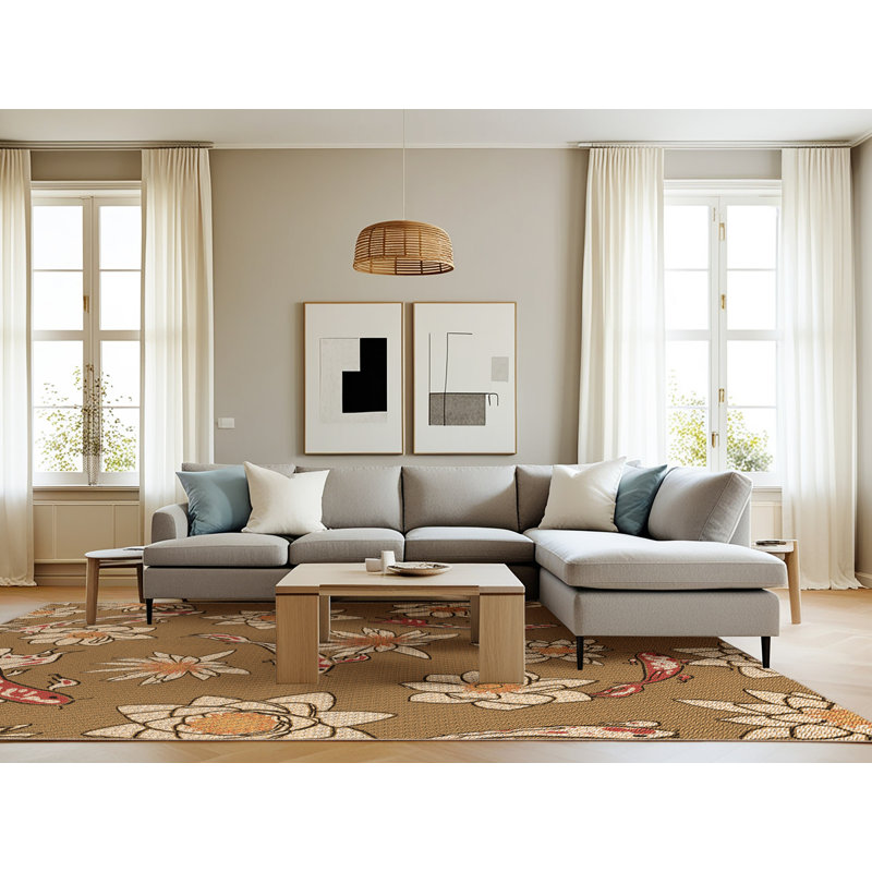 Floral Indoor Rug, Rectangle 8' x 12'