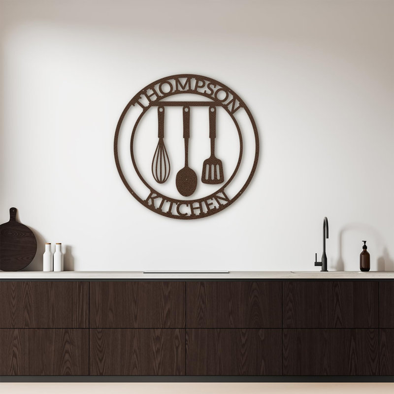 Ustensiles de cuisine - décorations murales en métal sur mesure, nom de métal dans la cuisine, cadeau de décorations murales personnalisées