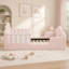 Lit nuage une place avec barrière de sécurité, cadre de lit en bois massif pour chambre à coucher, tissu bouclé-1828114572