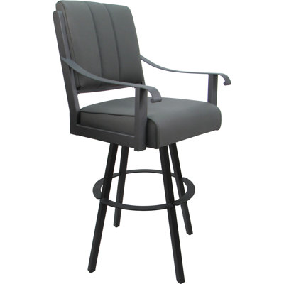 Tabouret de bar pivotant en cuir en métal 30 po
