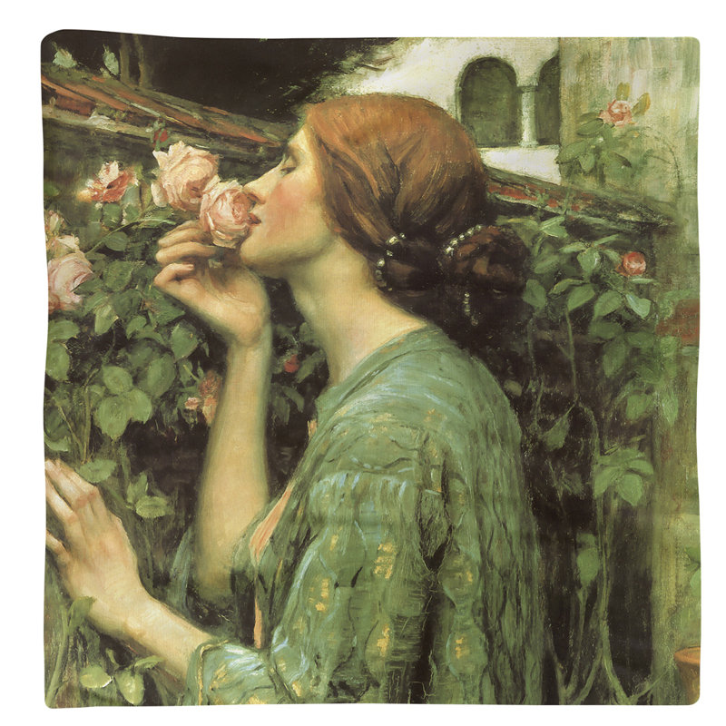 Serviette de coton 10" my doux rose John William Waterhouse, Vert