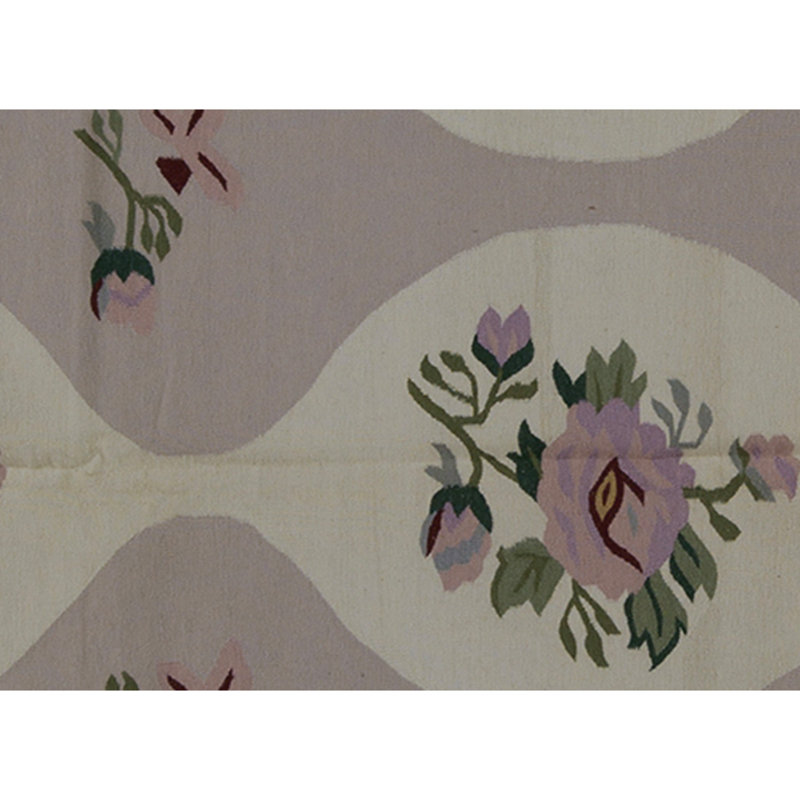 Hand Knotted Wool Area Rug in Ivory
