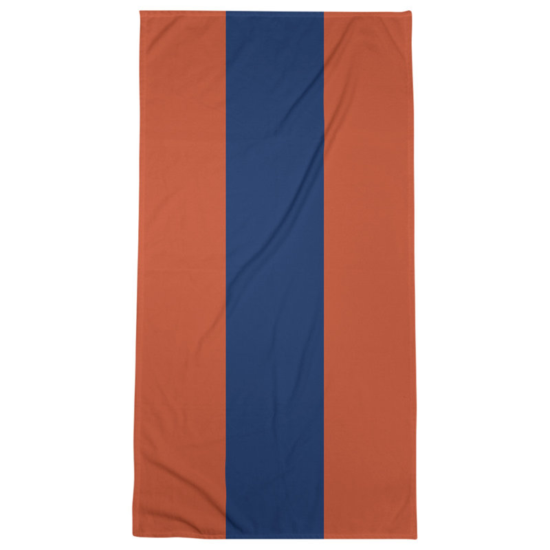 Edmonton Lightweight Bath Towel, Navy Blue/Orange/Navy Blue, Poly/Cotton