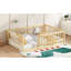 Lit plateforme en pin massif, lit pour enfants Montessori avec porte amovible et barrière de sécurité pour chambre d'enfant-129488039