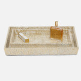 CALLAS, Gold/White, Nested Trays, Rectangular Tapered, Lacquered Eggshell, S/2.