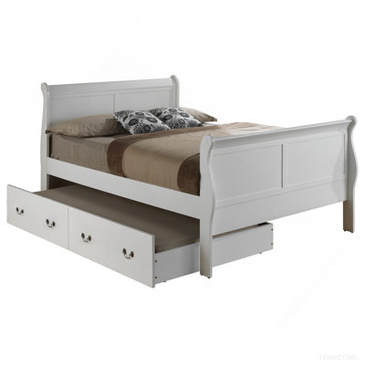 Charming Full Trundle Bed In Classic White