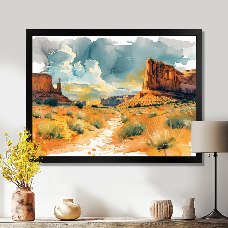 Marthella - Canyon, art mural sur toile, Toile encadrée noire simple, H 24 po x l 32 po x P 1 po