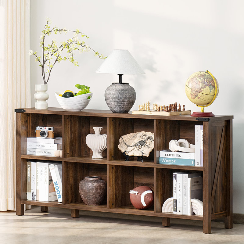 Bibliothèque de rangement Farmhouse, (2 tablettes) H 29,7 po x l 62 po x P 13,6 po, Brun