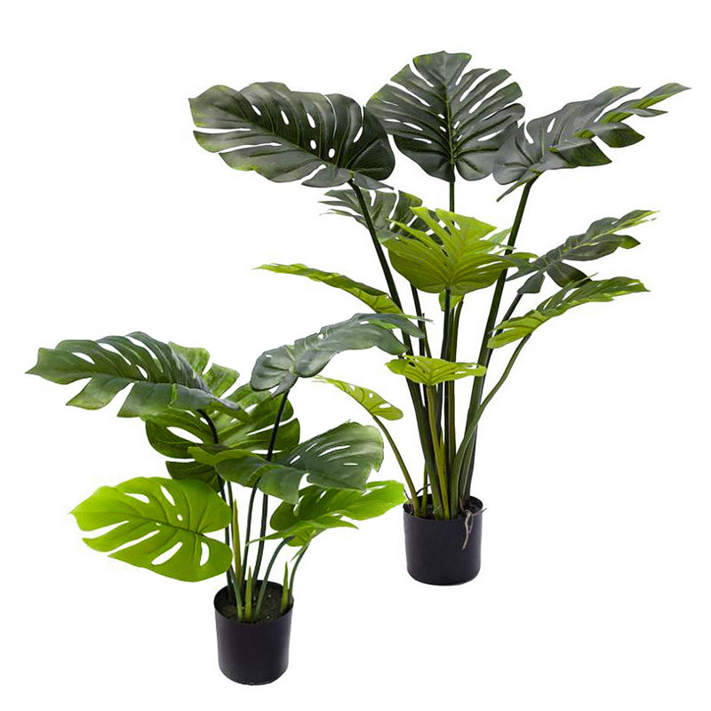 Feuille artificielle Philodendron Monstera plante en pot, H 24 po x l 27 po x P 22 po