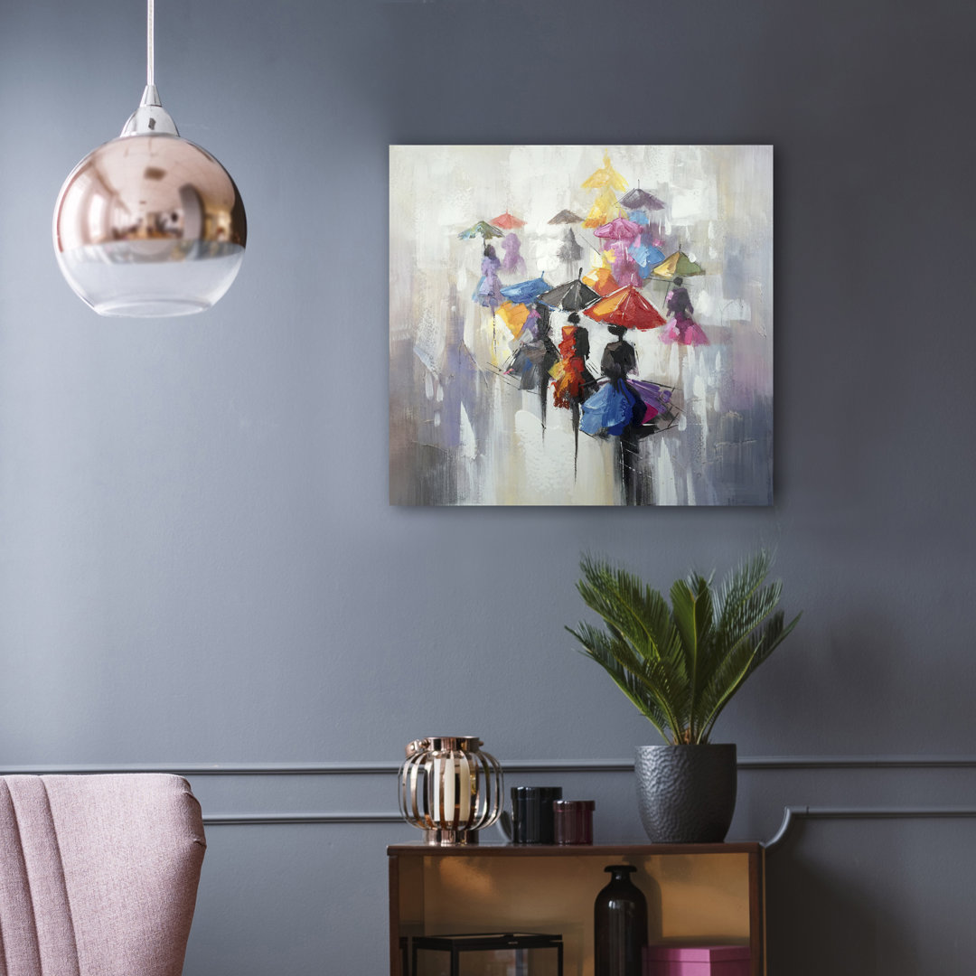 " Rainbow Rainfall " Painting Print Winston Porter