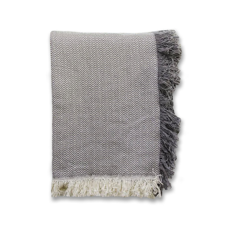 Jeté tissé 46 x 67, Chevron gris