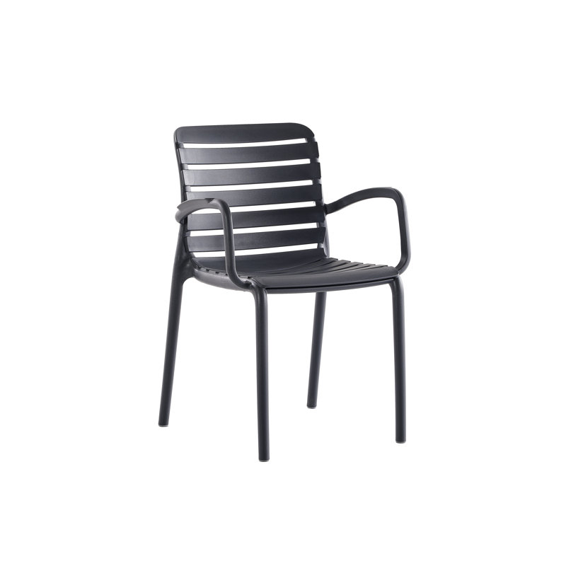 Chaise avec accoudoirs Parma, Noir