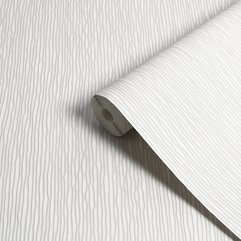 Superfresco Stria Pebble Textured Striped 10m x 52cm Matte Wallpaper Roll, White