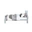 Lit simple avec finition platine, bois de pin massif, placage de gomme et panneau de particules, courbes gracieuses, profil bas, 3 lattes, sans rangement, gris argenté, l 85 po x P 47 po, H 46 po, lit fini, bois-844138645-844138856