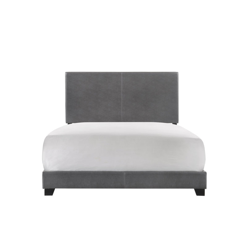 Lit tapissier standard à profil bas Hazelynn, Grand, Gris