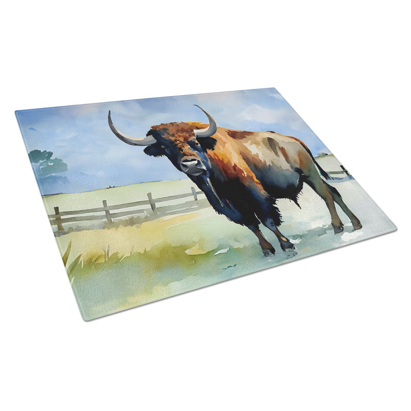 American Bison Glass Cutting Board Large