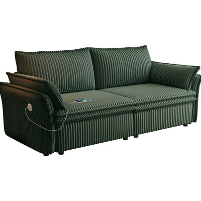 This is a multi-functional sofa with a convertible sofa bed. It is in a two-in-one design, suitable for both sitting and lying. It is made of plush fa