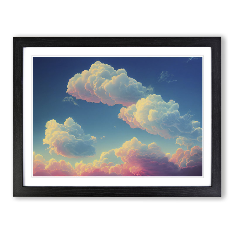 Spellbinding Cloudy Sky - Single Picture Frame Print, 46cm H x 64cm W x 2cm D, Black