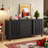 61.4'' Sideboard Buffet Cabinet With Storage, Fluted Buffet Cabinet With Sliding Doors & 4 Drawers-1492279145