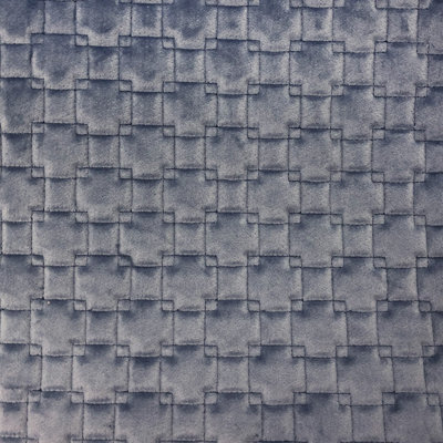 Kerry Fabric | Quilt Square Velvet with Backing Fabric | Color Sky